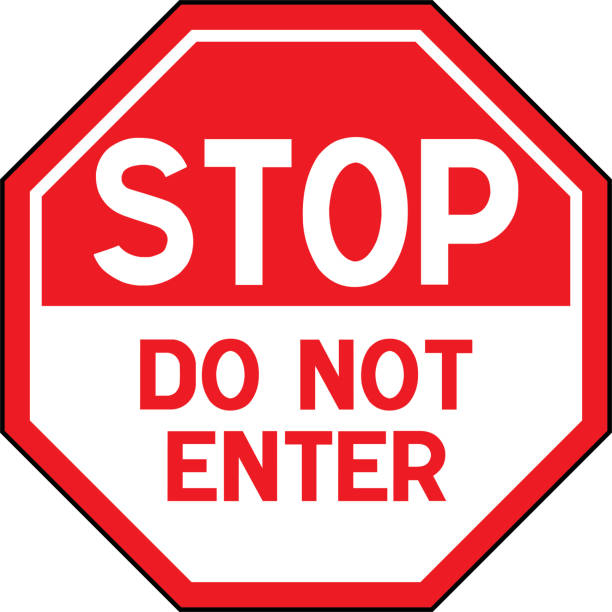 istock Road sign:  STOP. Traffic stop sign on pure white. Red octagonal stop sign for prohibited activities 1145871977