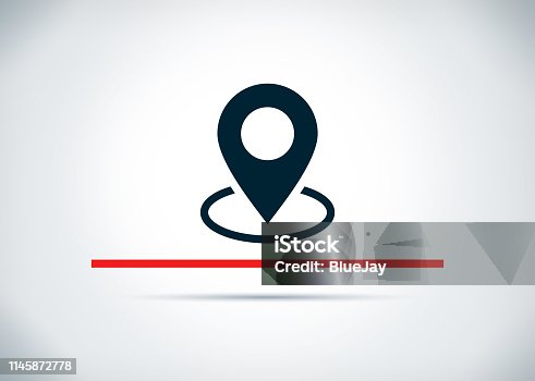 istock Map point icon abstract flat background design illustration 1145872778