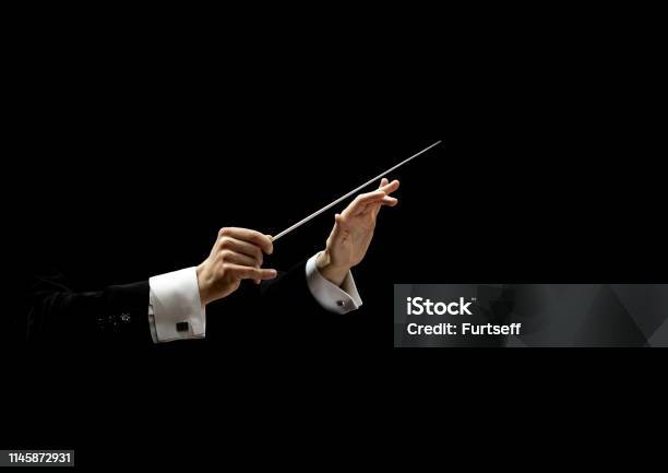 Hands Of Conductor Stock Photo - Download Image Now - Musical Conductor, Orchestra, Hand