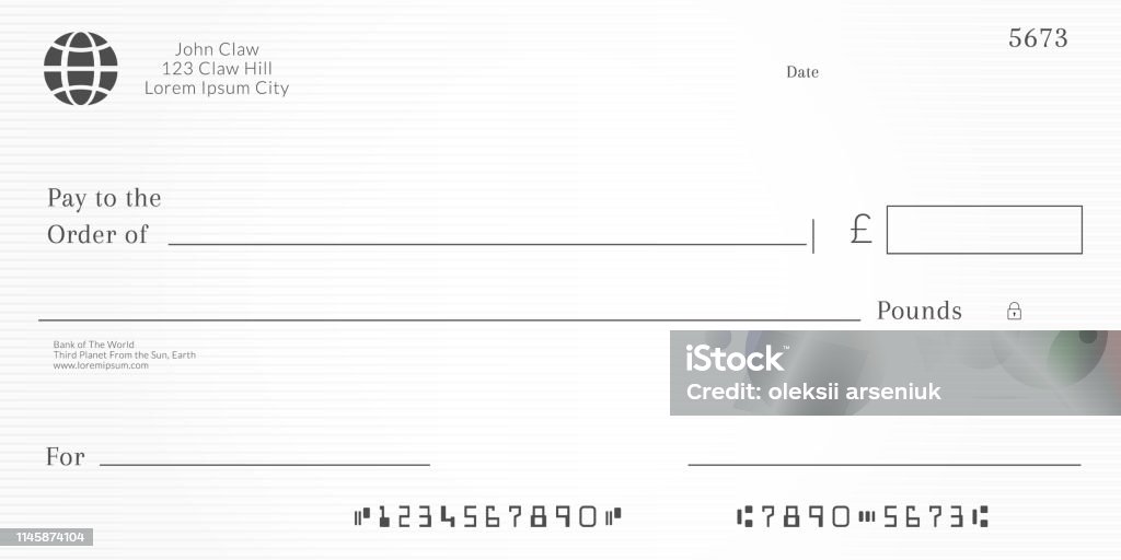 Cheque Examples England British Checkbook Page Bank Check Template With Pound Currency Blank ...