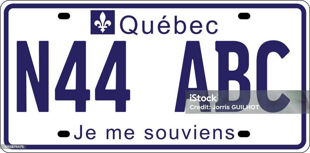 vehicle licence plates marking in Quebec, Canada vehicle licence plates marking License Plate stock vector