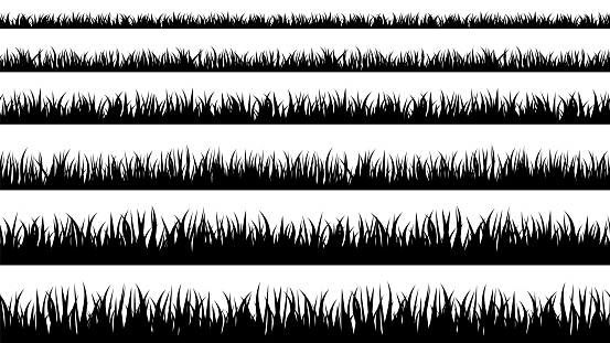 Grass silhouette. Turf coating banners for edging and overlays