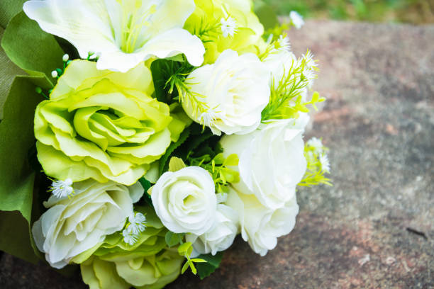 istock A bouquet of white roses, congratulation. 1145875852