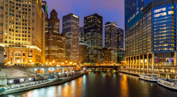 istock Chicago Skylines along Chicago River 1145878589