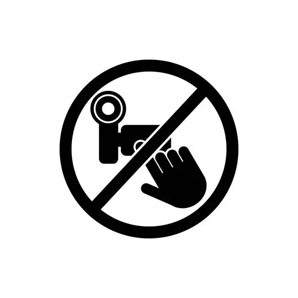 Vector illustration of do not touch the camera icon. Element of prohibition sign icon. Premium quality graphic design icon. Signs and symbols collection icon