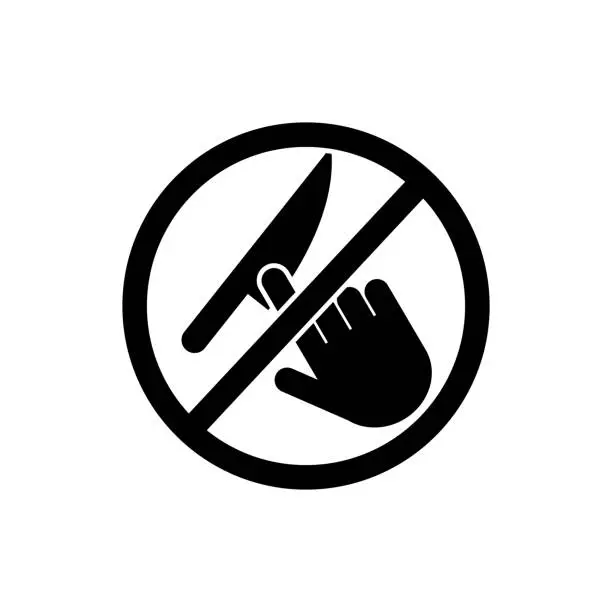 Vector illustration of do not touch the knife icon. Element of prohibition sign icon. Premium quality graphic design icon. Signs and symbols collection icon
