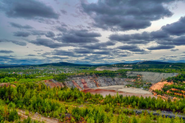 istock Top view of a large iron ore mine 1145880564