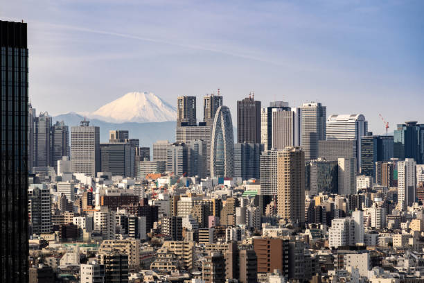 istock Tokyo skyline and Mountain fuji in Japan. 1145880616