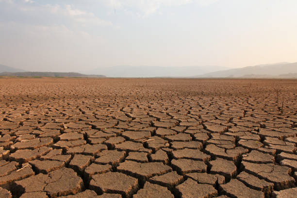 istock Dry river and lake after drought impact on summer 1145883858