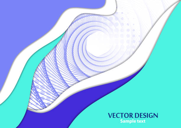 istock Horizontal A4 banner with a 3D abstract background of bright paper cut waves, transformation shapes. Contrast colors. 1145886191