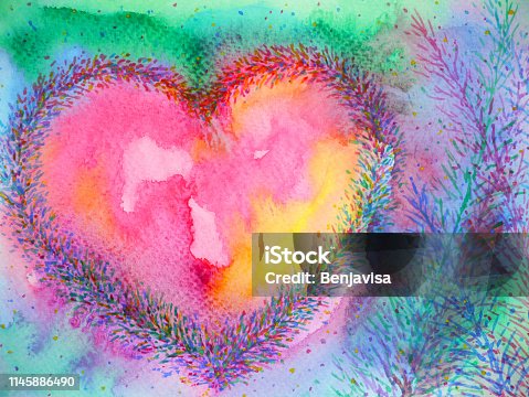 istock spiritual heart mind power mental floral watercolor painting illustration design 1145886490