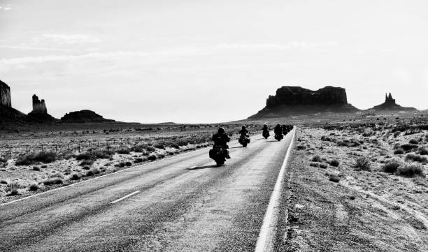 Bikers in Monument Valley, Arizona.