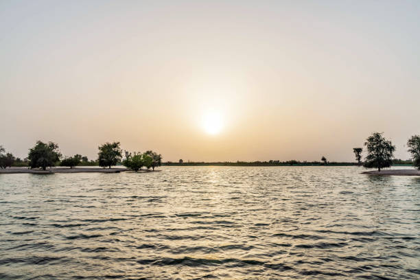 istock sunset at Al Qadra Water Lake Dubai, UAE 1145890166