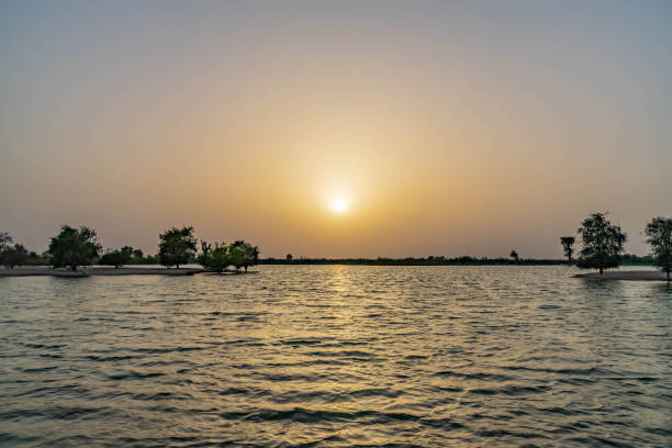 istock sunset at Al Qadra Water Lake Dubai, UAE 1145890339
