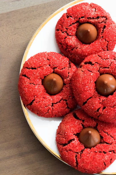 istock Red peanut butter kiss cookies 1145891253