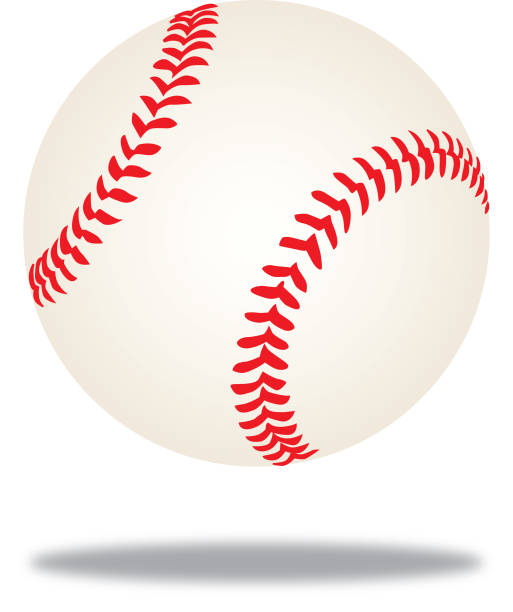 Baseball MidAir Shadow Icon Vector illustration of a mid-air baseball with a shadow beneath it. baseball stock illustrations