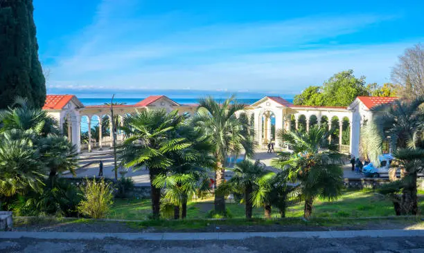 Photo of Colonnade at the entrance to the city of Gagra