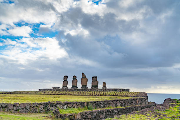 istock Dusk over Moa of Ahu Ko Te Riku, Easter Island, Chile 1145900256