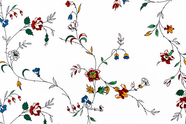 Fragment of a decorative panel with a floral ornament for design and decoration.