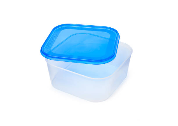 istock Plastic food storage containers on a white background 1145903847