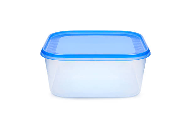 istock Plastic food storage containers on a white background 1145903856