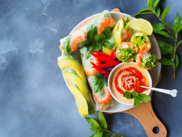 istock Summer rolls, Vietnamese food. 1145904684