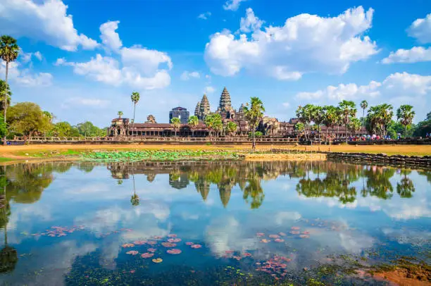 Ancient temple complex Angkor Wat, Siem Reap, Cambodia.