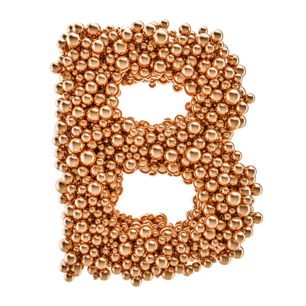 istock Golden letter B from gold balls, 3D rendering isolated on white background 1145908665