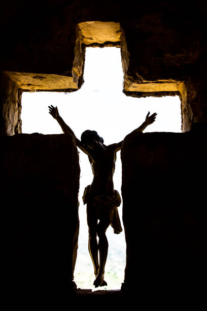 Christ carrying the Cross up Calvary on Good Friday.