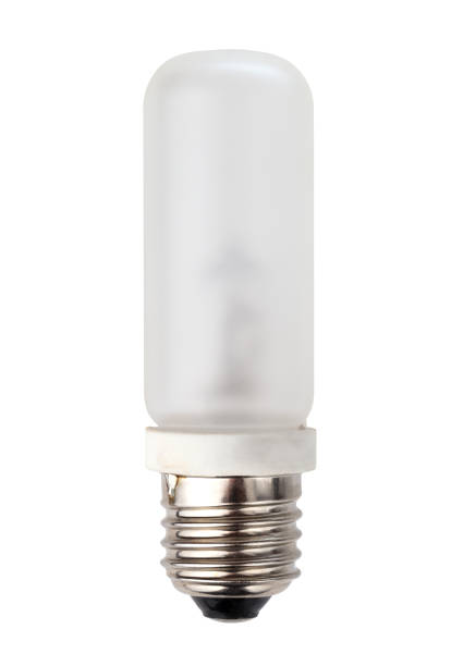 istock Halogen lamp on a white background. Lamp for studio flash close-up. 1145910407
