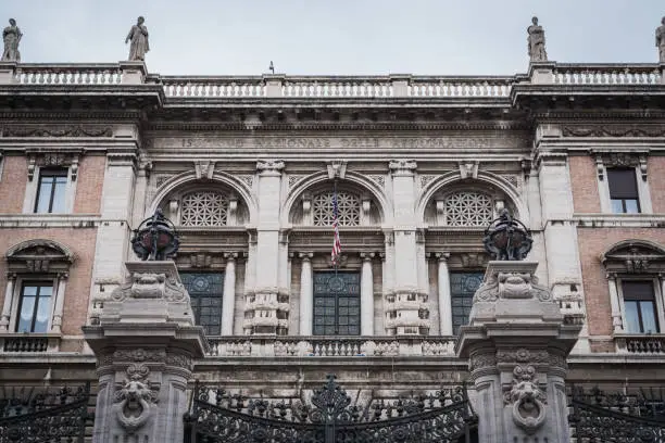 Photo of Facade of the American Embassy in Rome from the outside