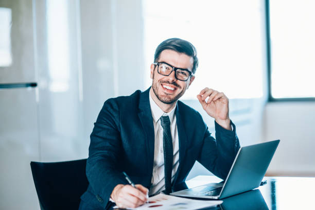 istock Businessman working in the office 1145916431