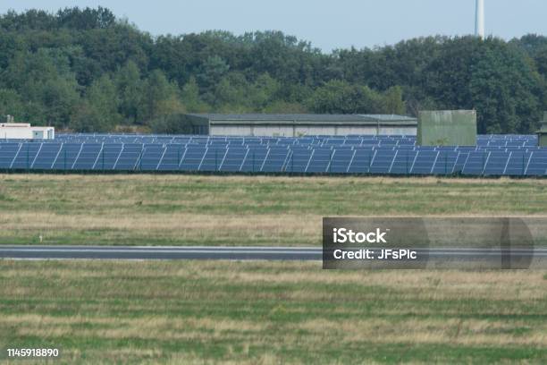 Solar System Of Weeze Airport Stock Photo - Download Image Now - Airport, Solar Panel, Sustainable Resources