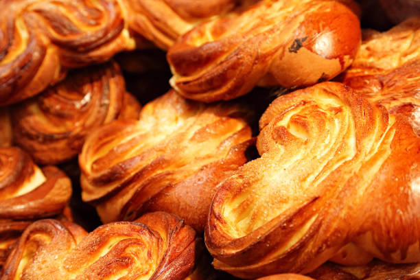 istock Sweet pastry buns close-up 1145921487