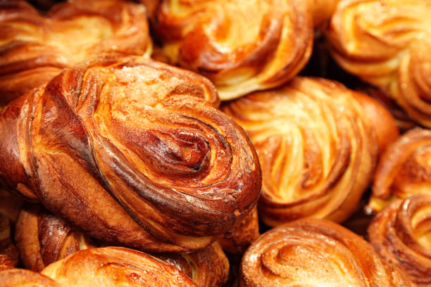 istock Sweet pastry buns close-up 1145922128