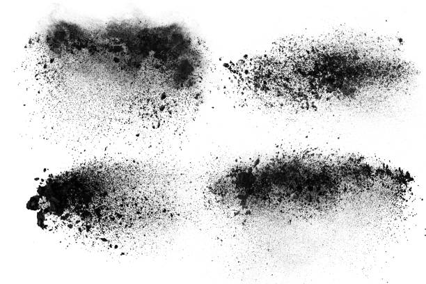 design astratto dell'esplosione della polvere scura impostata - speed snow textured textured effect foto e immagini stock