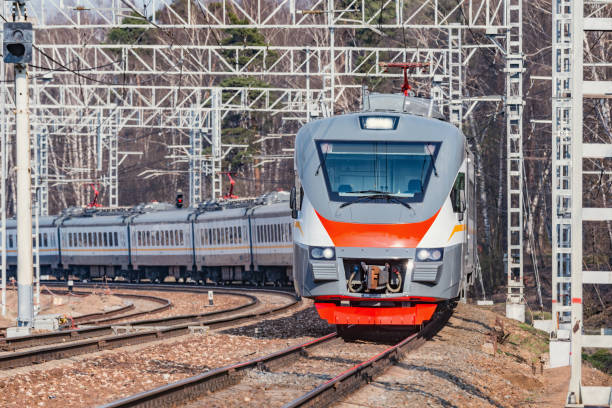 istock Modern high-speed train arrives to the station at day time. 1145924481