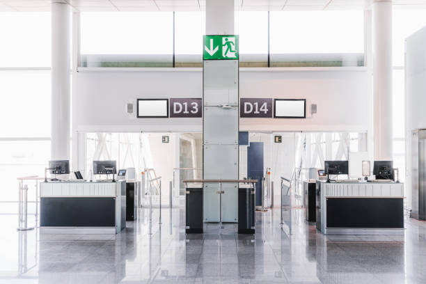 istock Interior of airport gates area 1145925889