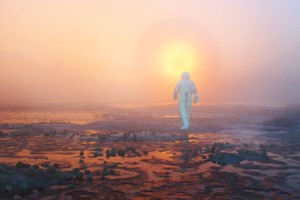 istock Astronaut walking towards alien passage 1145931222