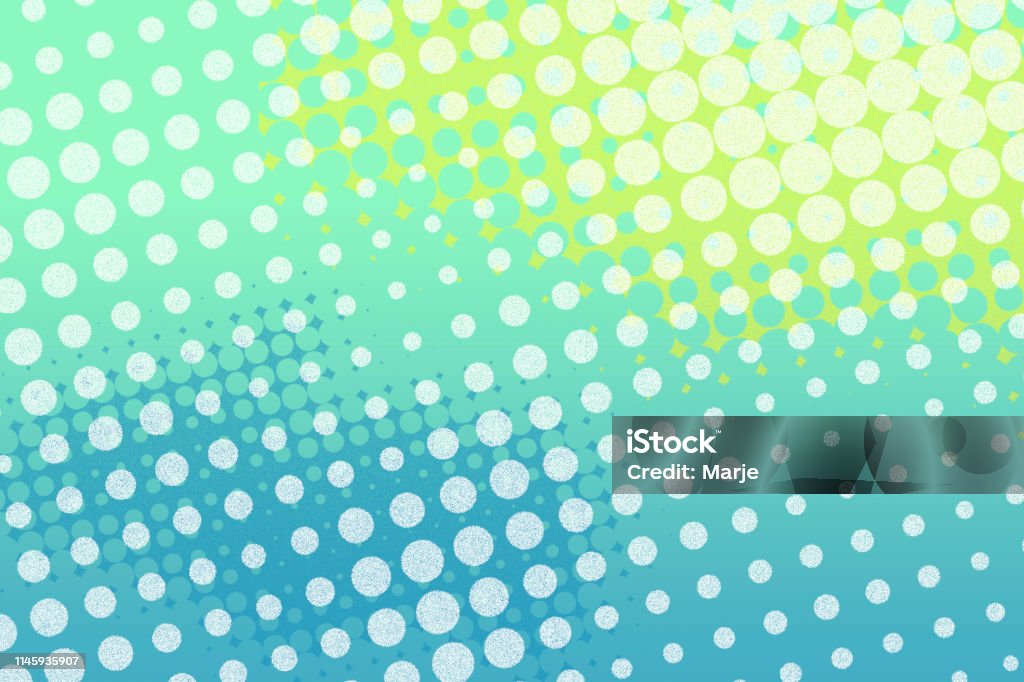 Half Tone Background - Brightly Colored Teal Aqua Green Yellow Half Tone Background - Brightly Colored Aqua Green Yellow Backgrounds stock illustration