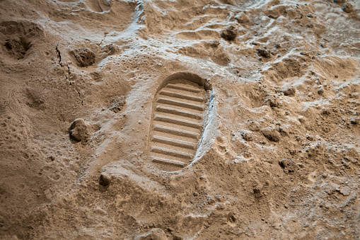 Footprint on the Moon surface