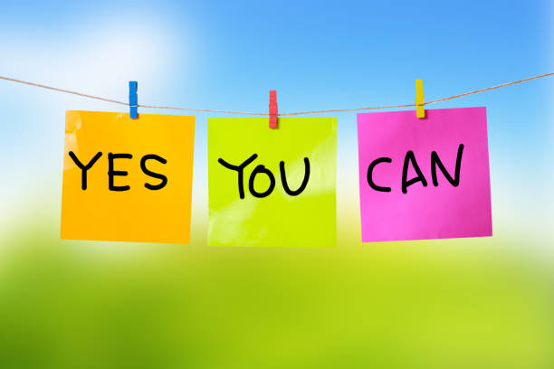 Yes You Can Motivational Words Quotes Concept Stock Photo