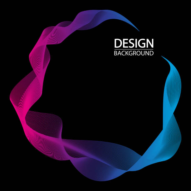 istock Wave of the many colored lines. Abstract wavy stripes on a black background isolated. 1145940979