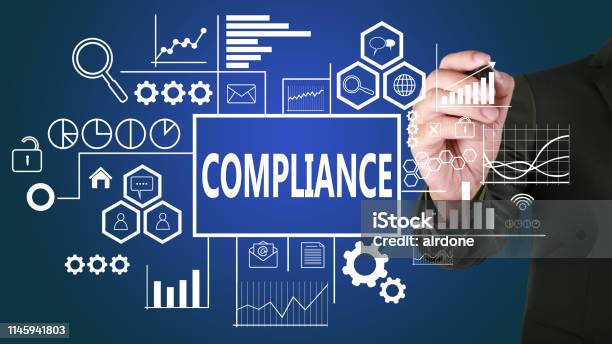 Compliance Motivational Business Marketing Words Quotes Concept Stock Photo - Download Image Now