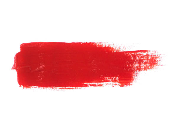istock Red Acrylic Paint Stroke Isolated on White Background 1145942552