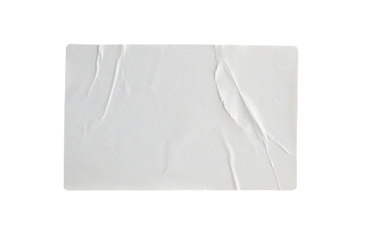 Etiqueta de pegatina aislada sobre fondo blanco con trazado de recorte photo