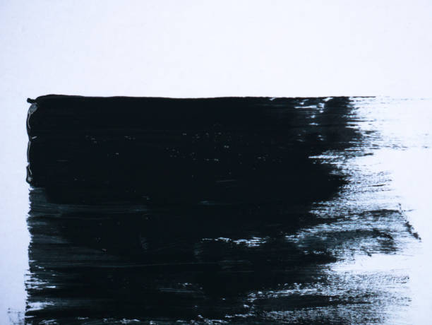 istock Black Acrylic Paint Stroke Isolated on White Background 1145945879