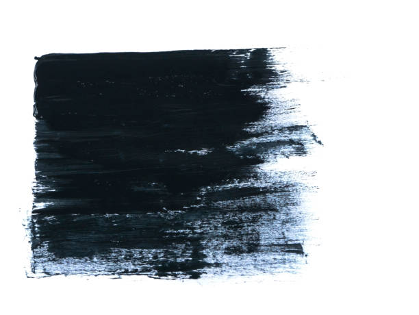 istock Black Acrylic Paint Stroke Isolated on White Background 1145945909