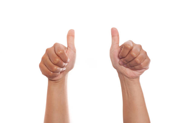istock Hands Gesture Set Isolated on White, Thumbs Up 1145947238