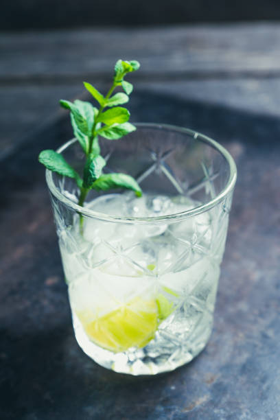 istock Old fashioned beverage with lime and mint leaves 1145959131